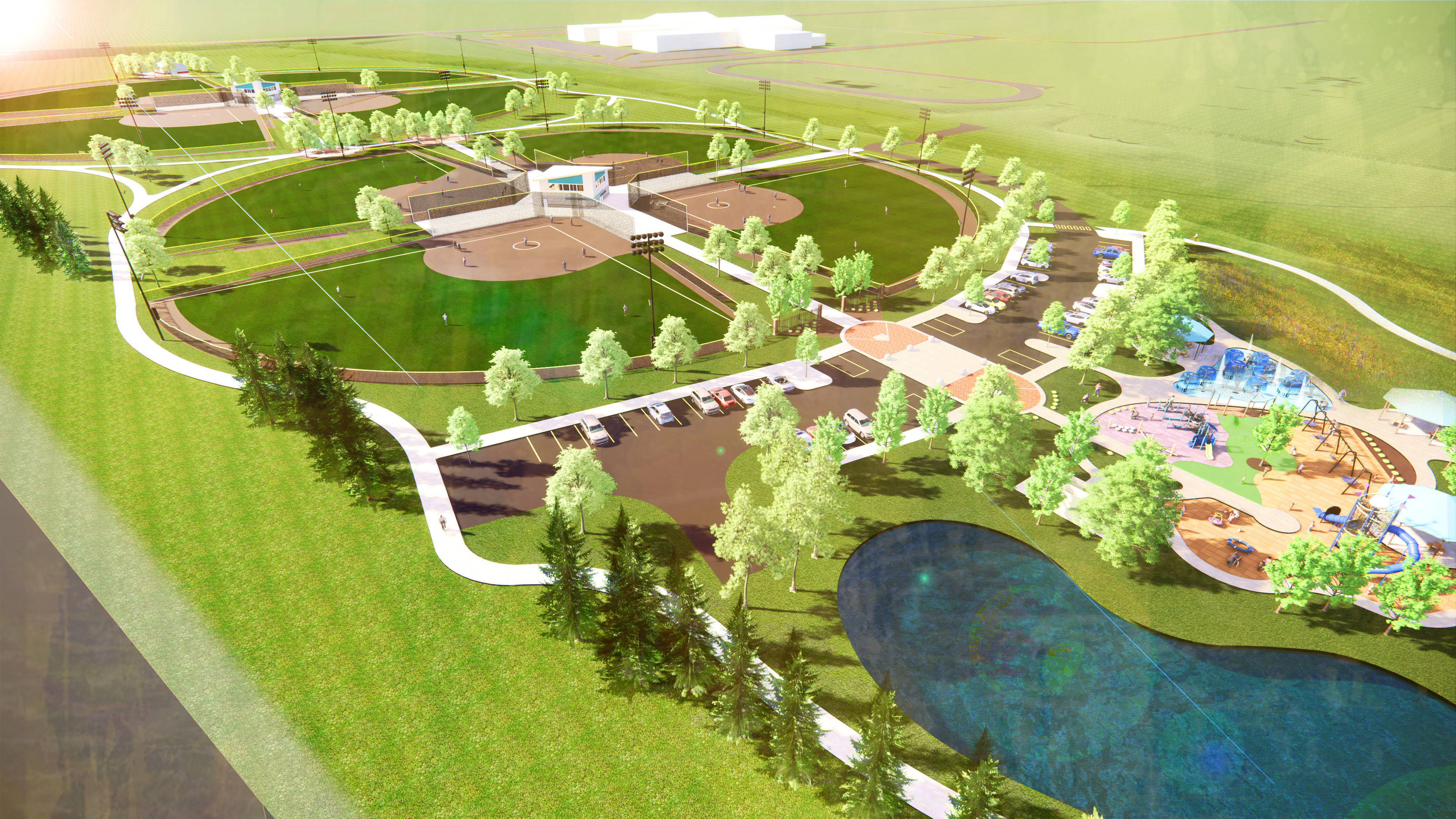Sports Complex Rendering 3