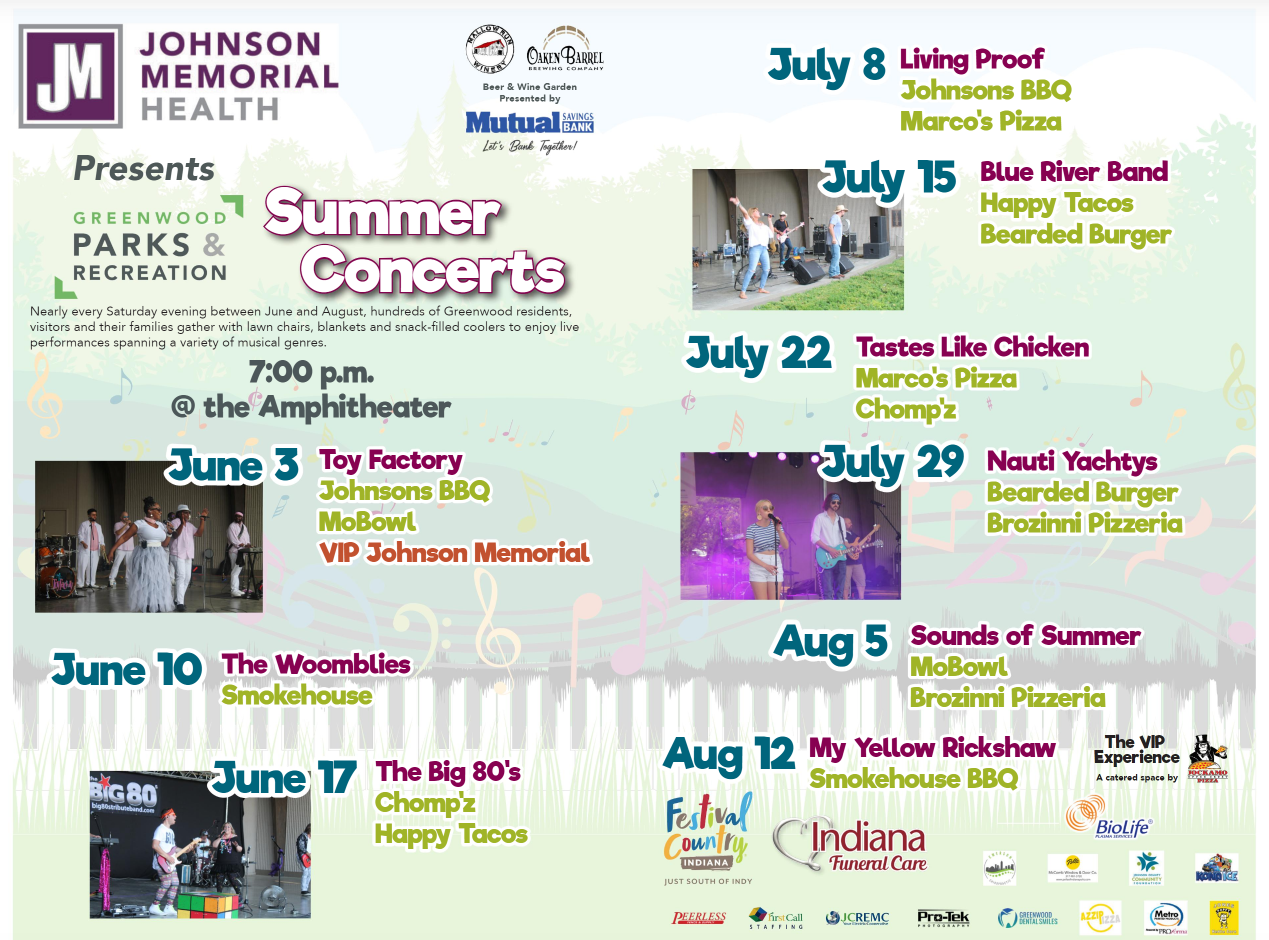 Summer AND FALL Concert Series Greenwood, IN